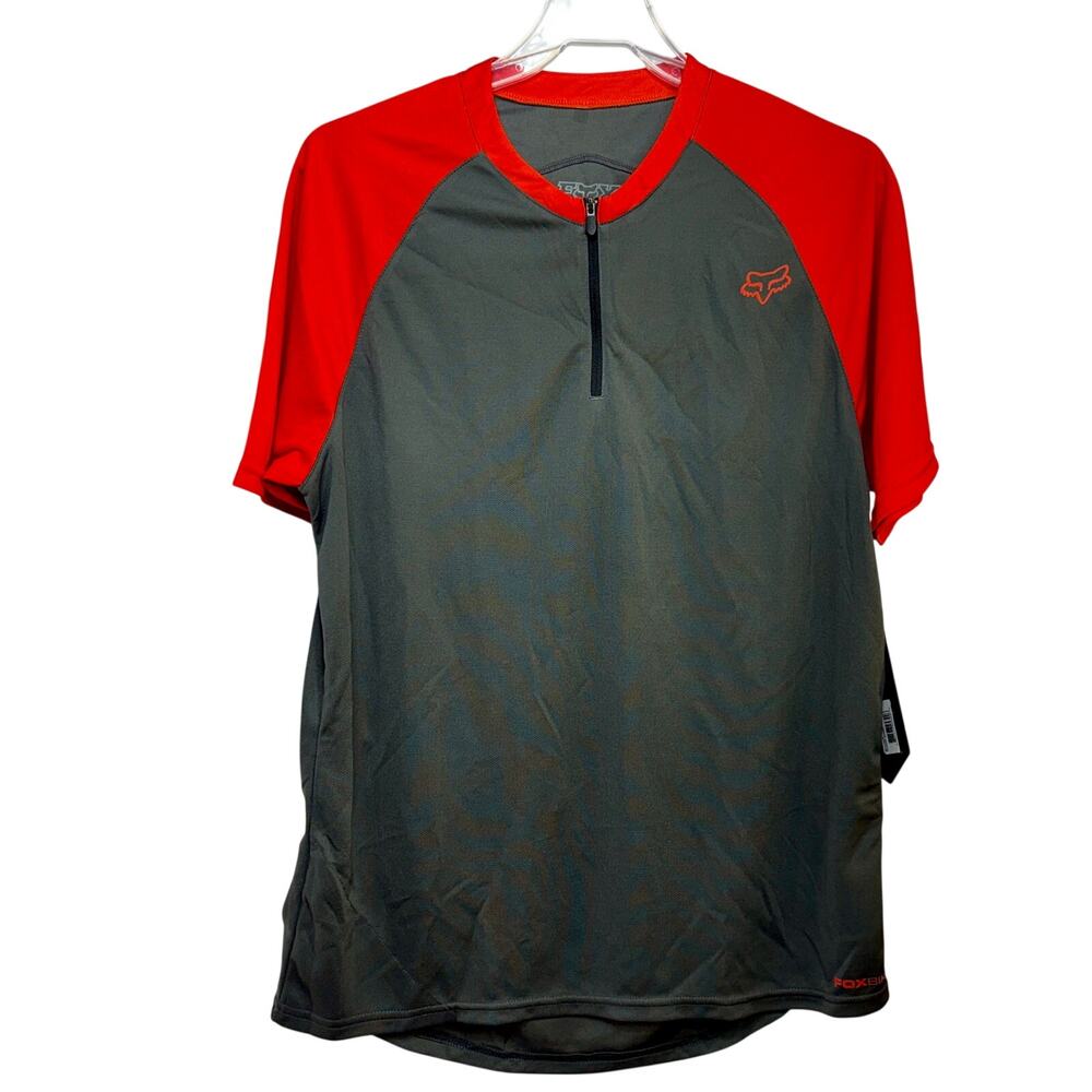 Fox Head Racing Mens Ranger Jersey Gray & Orange Medium NWT 1/4 Zip Short Sleeve